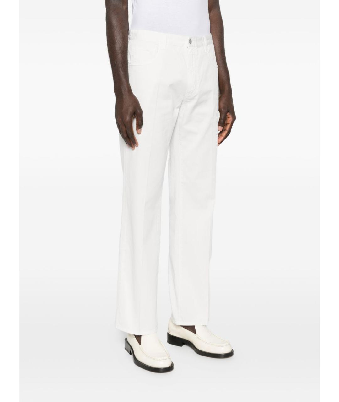 PRADA Белые хлопковые прямые джинсы, фото 2