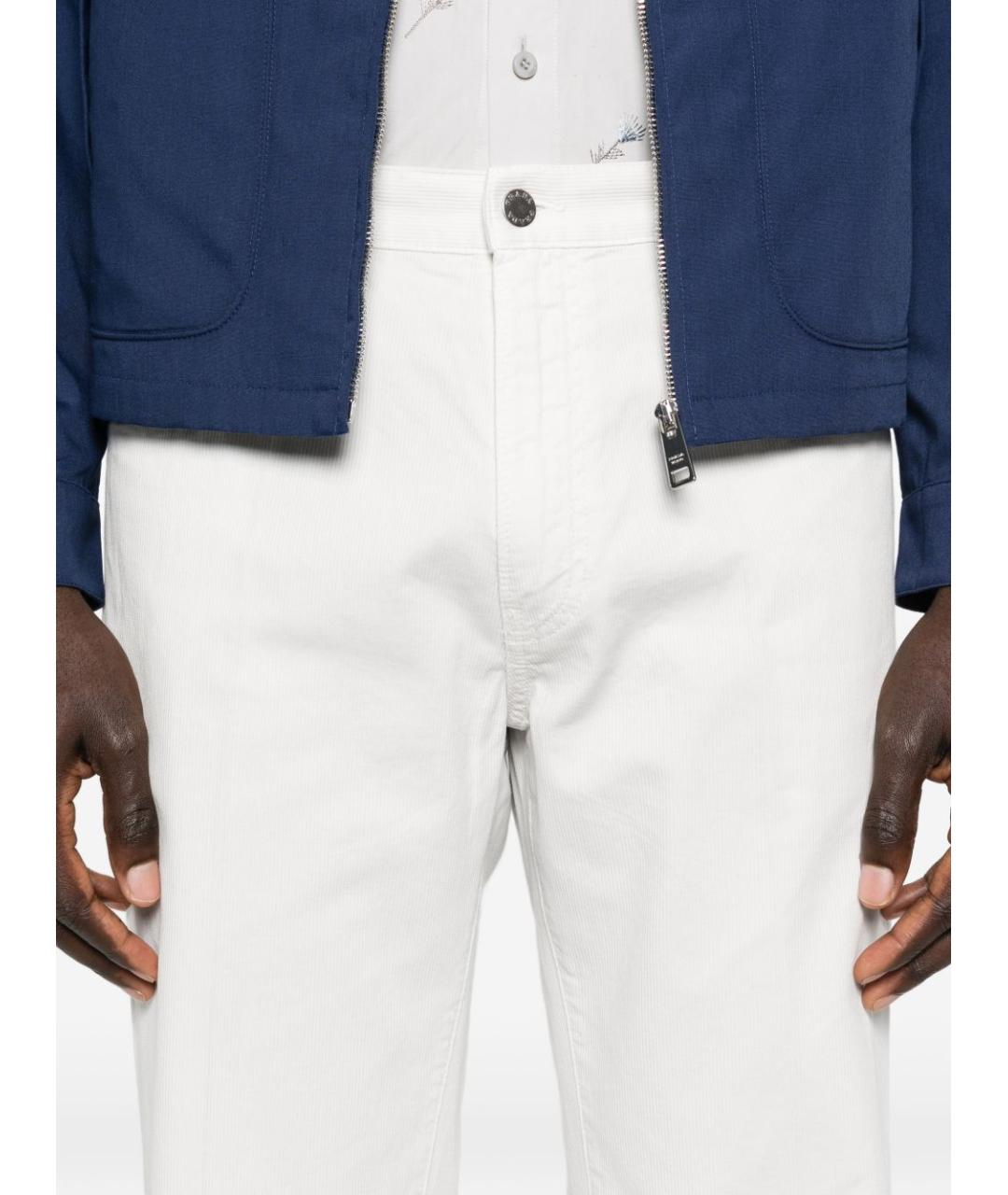 PRADA Белые хлопковые прямые джинсы, фото 4