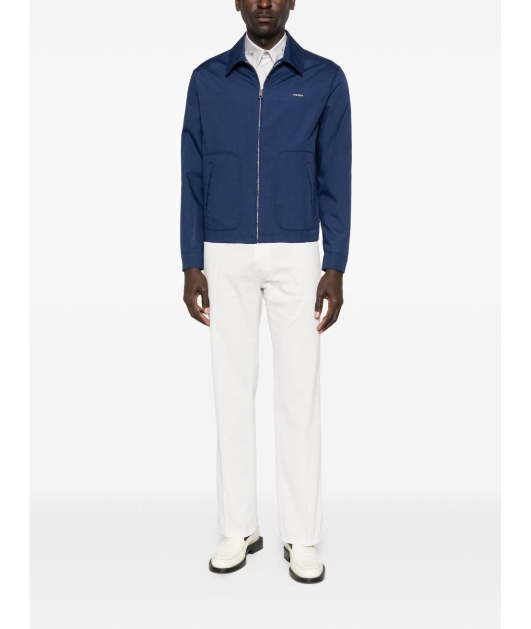 PRADA Белые хлопковые прямые джинсы, фото 3