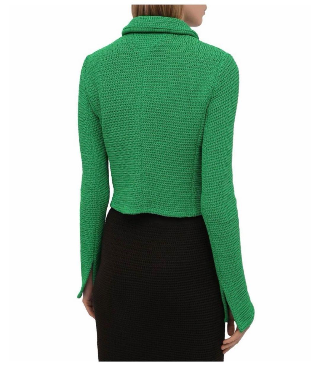 BOTTEGA VENETA Зеленый хлопковый жакет/пиджак, фото 2