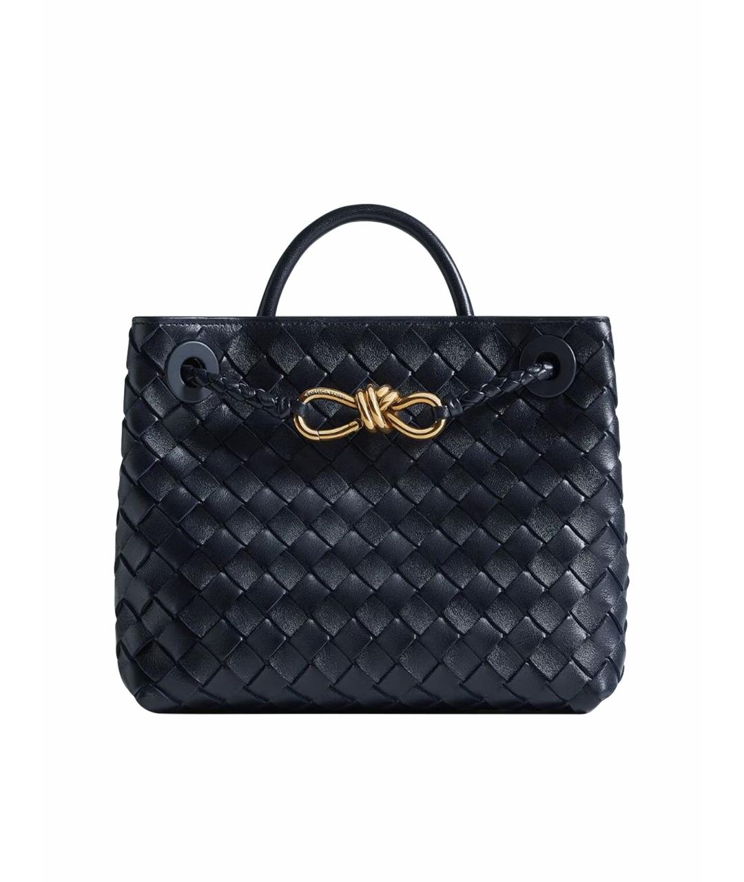 BOTTEGA VENETA Темно-синяя кожаная сумка тоут, фото 1