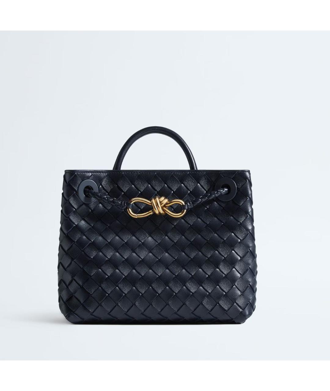 BOTTEGA VENETA Темно-синяя кожаная сумка тоут, фото 5