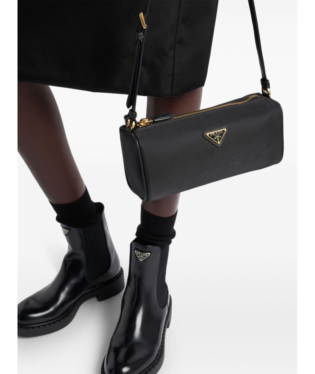 PRADA Черная синтетическая сумка через плечо, фото 7