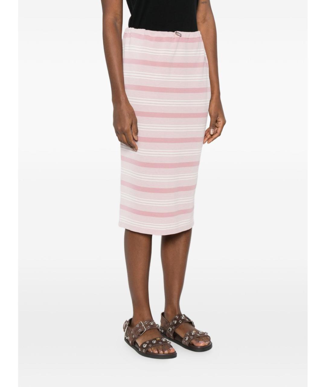 PRADA Розовая хлопковая юбка миди, фото 5