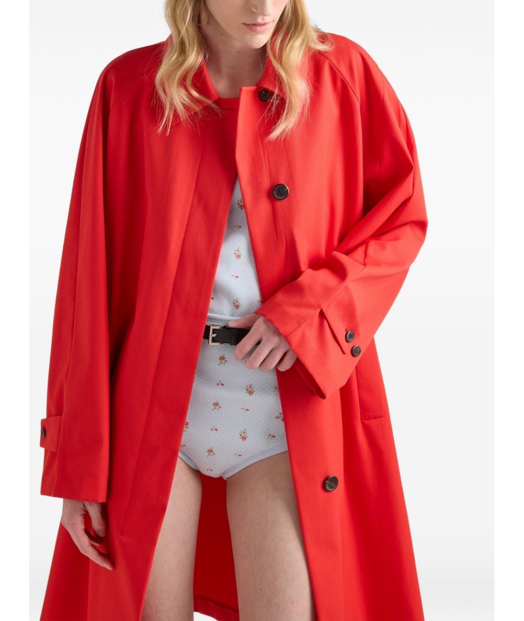 PRADA Красное хлопковое пальто, фото 2