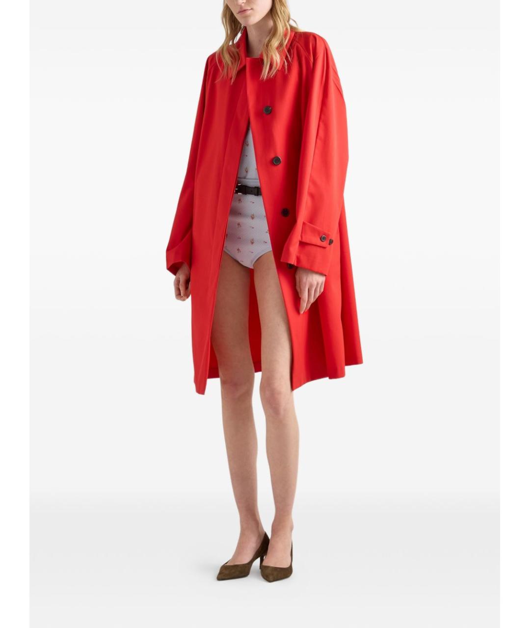 PRADA Красное хлопковое пальто, фото 6