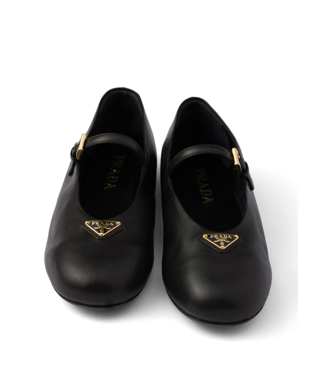 PRADA Черные кожаные балетки, фото 5