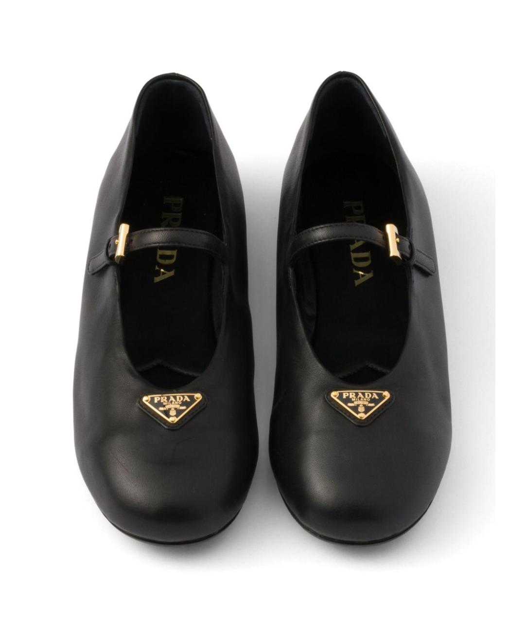 PRADA Черные кожаные балетки, фото 3