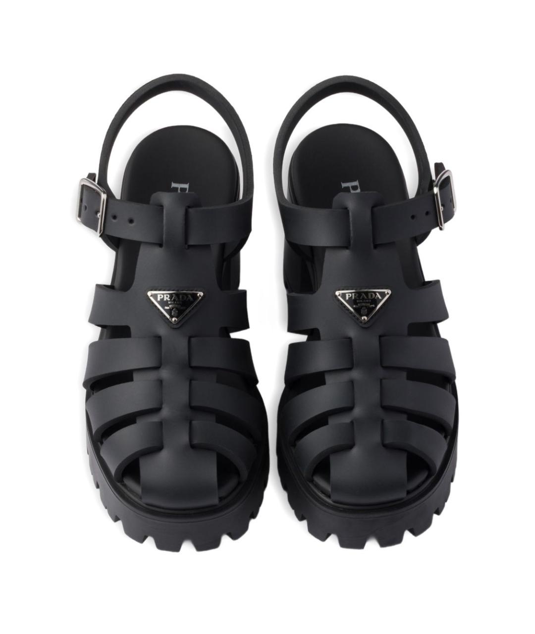 PRADA Черные босоножки, фото 4