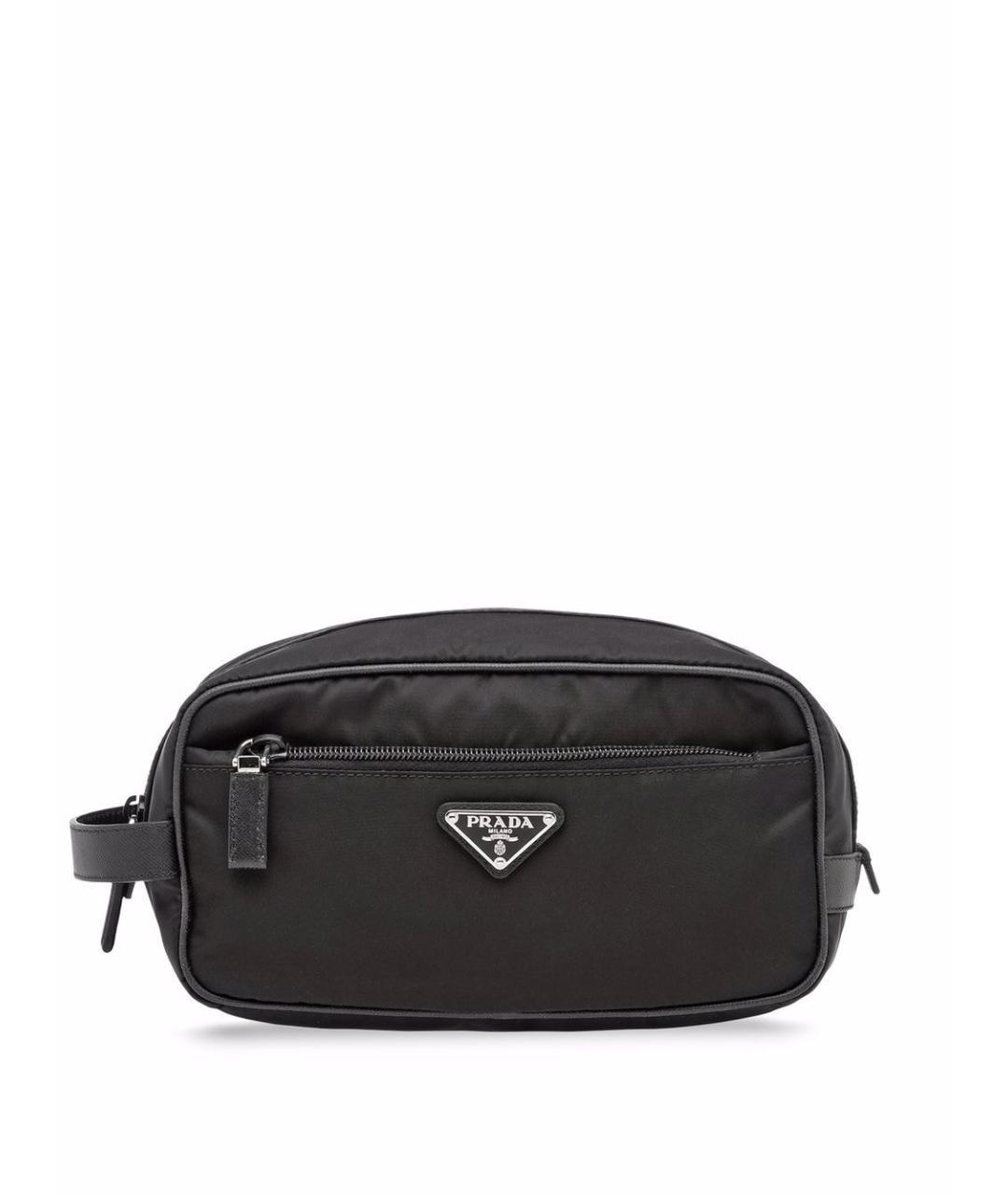 PRADA Черная синтетическая барсетка, фото 1