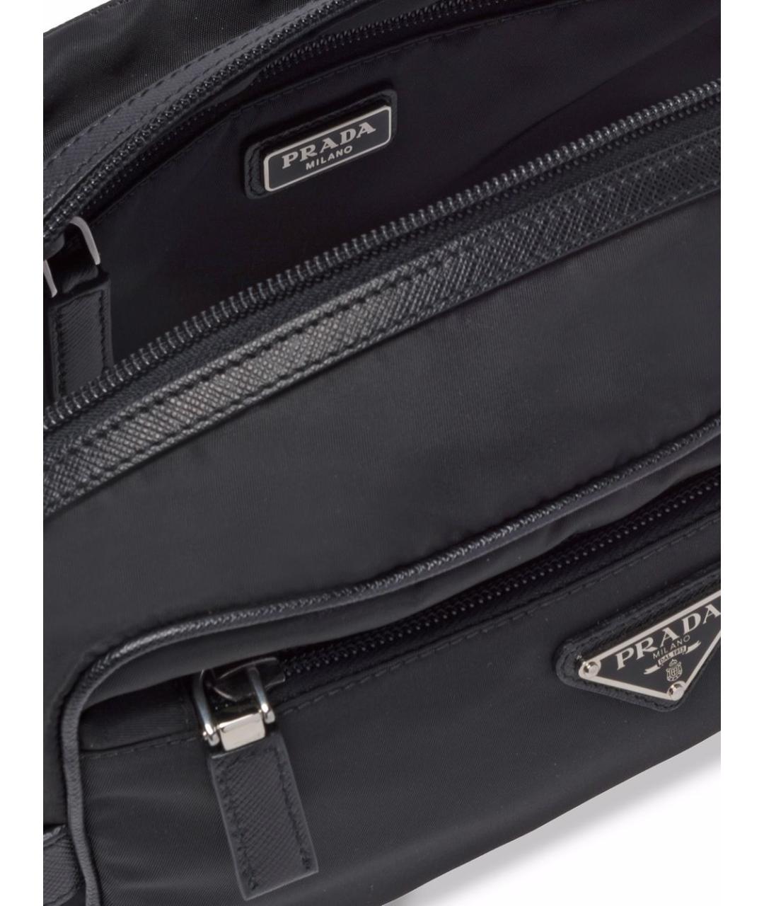 PRADA Черная синтетическая барсетка, фото 3