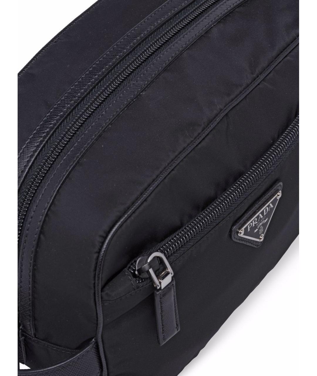 PRADA Черная синтетическая барсетка, фото 2