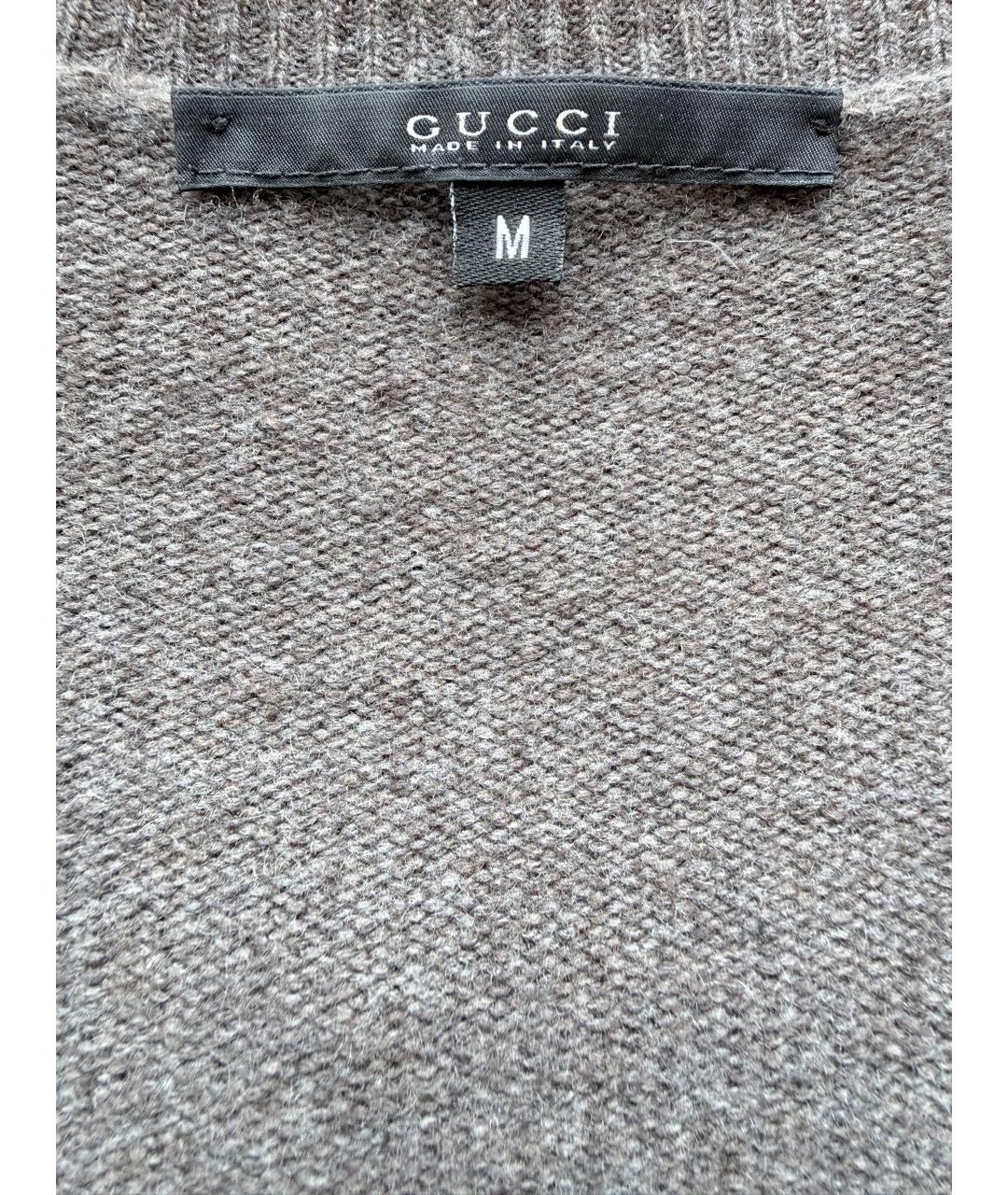 GUCCI Коричневый кашемировый джемпер / свитер, фото 4