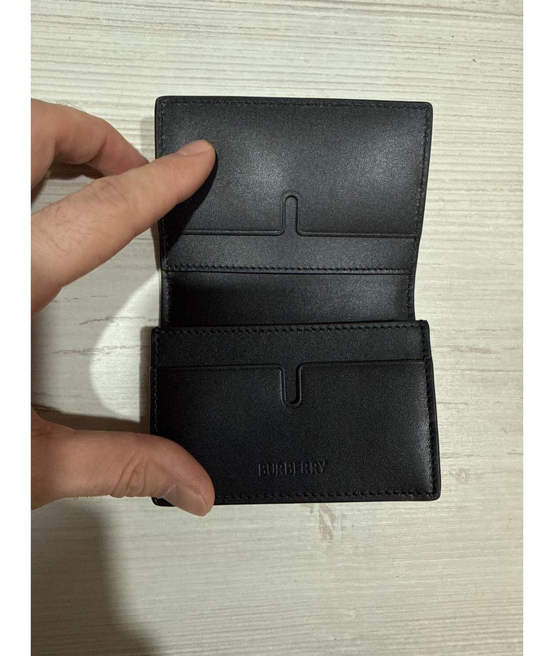 BURBERRY Черный кожаный кардхолдер, фото 2