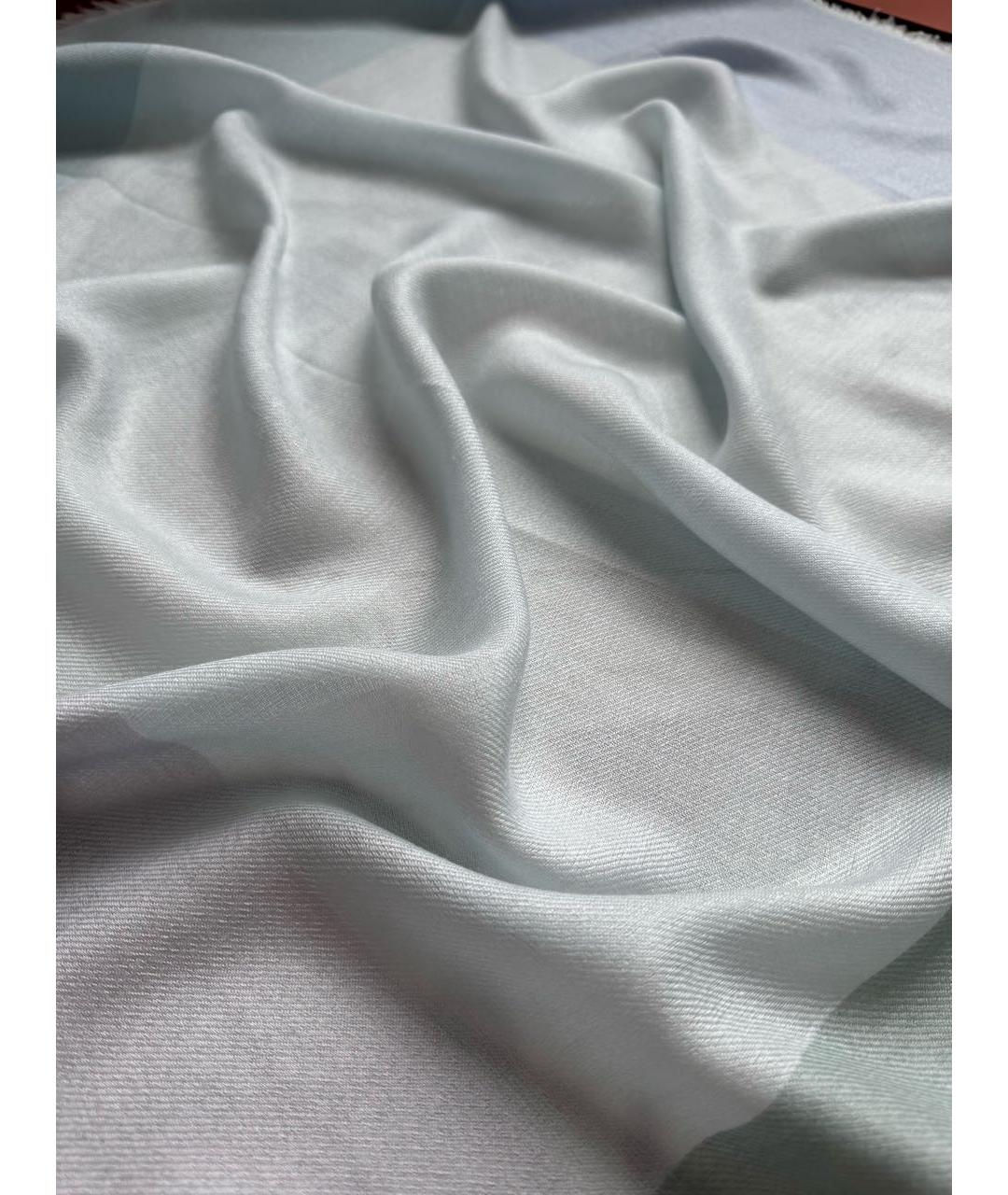 LORO PIANA Бирюзовый кашемировый платок, фото 6