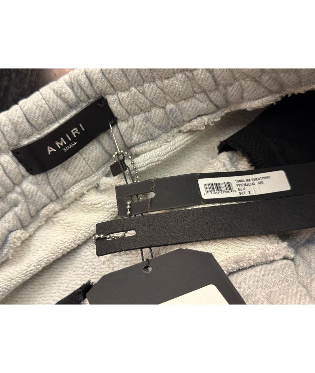 AMIRI Синие хлопковые повседневные брюки, фото 8