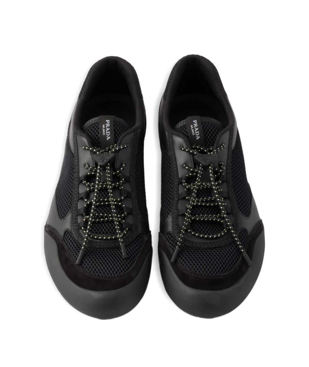 PRADA Черные низкие кроссовки / кеды, фото 5