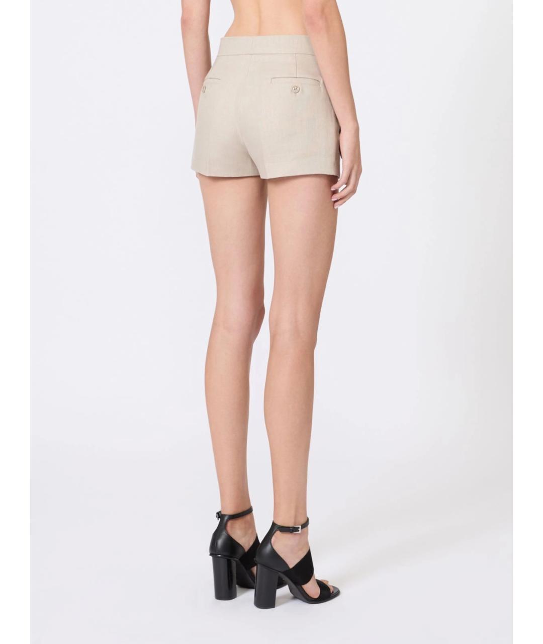 MAX MARA Бежевые льняные шорты, фото 3