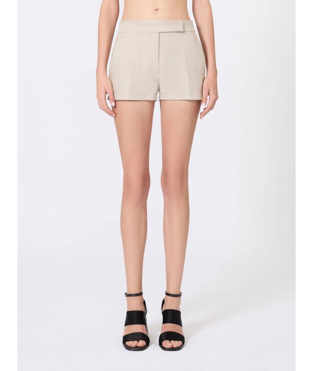 MAX MARA Бежевые льняные шорты, фото 2