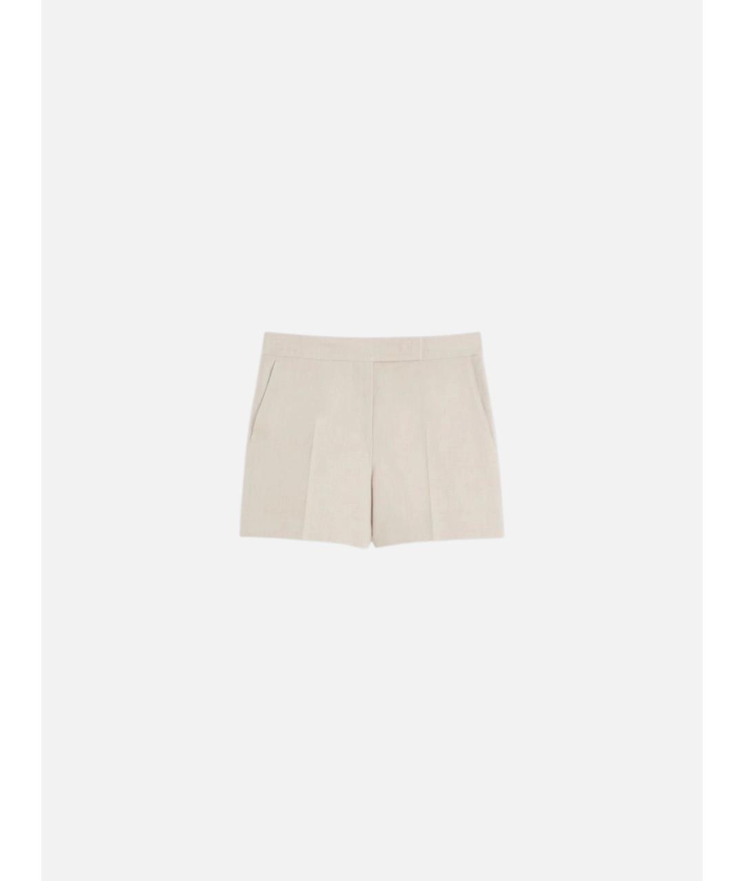 MAX MARA Бежевые льняные шорты, фото 4