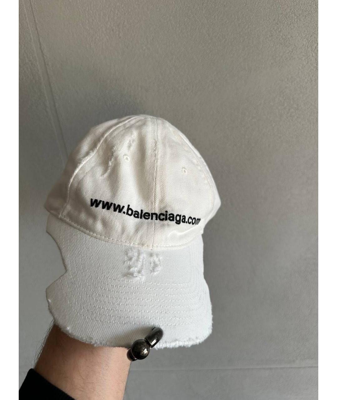 BALENCIAGA Белая хлопковая кепка/бейсболка, фото 3