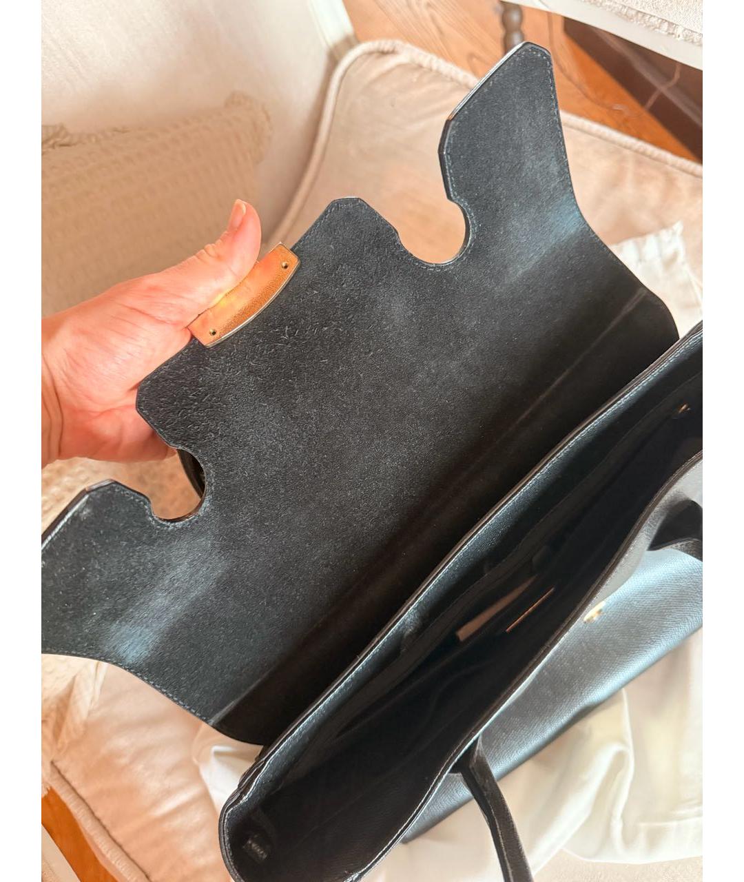FURLA Черная кожаная сумка с короткими ручками, фото 5