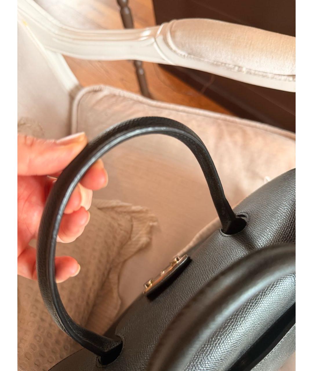 FURLA Черная кожаная сумка с короткими ручками, фото 7