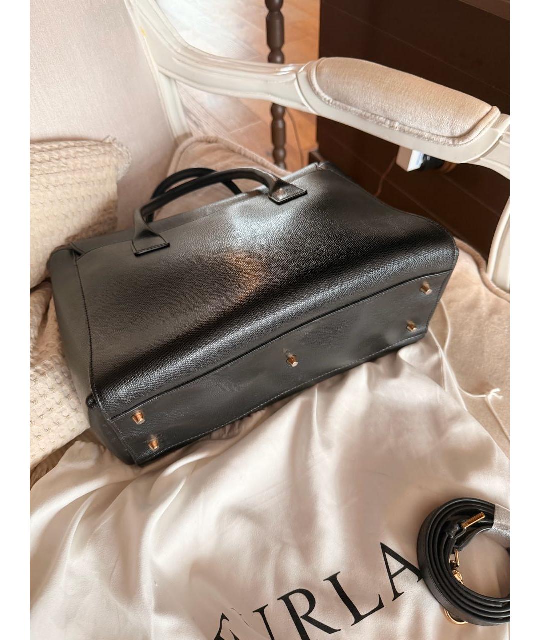 FURLA Черная кожаная сумка с короткими ручками, фото 3