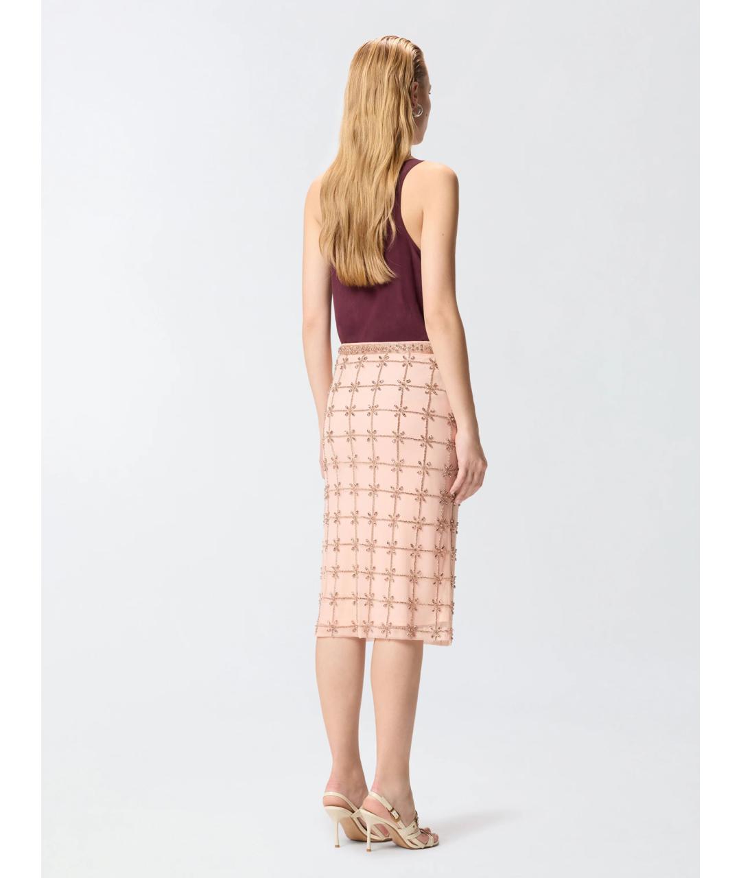 PINKO Бежевая полиэстеровая юбка миди, фото 4