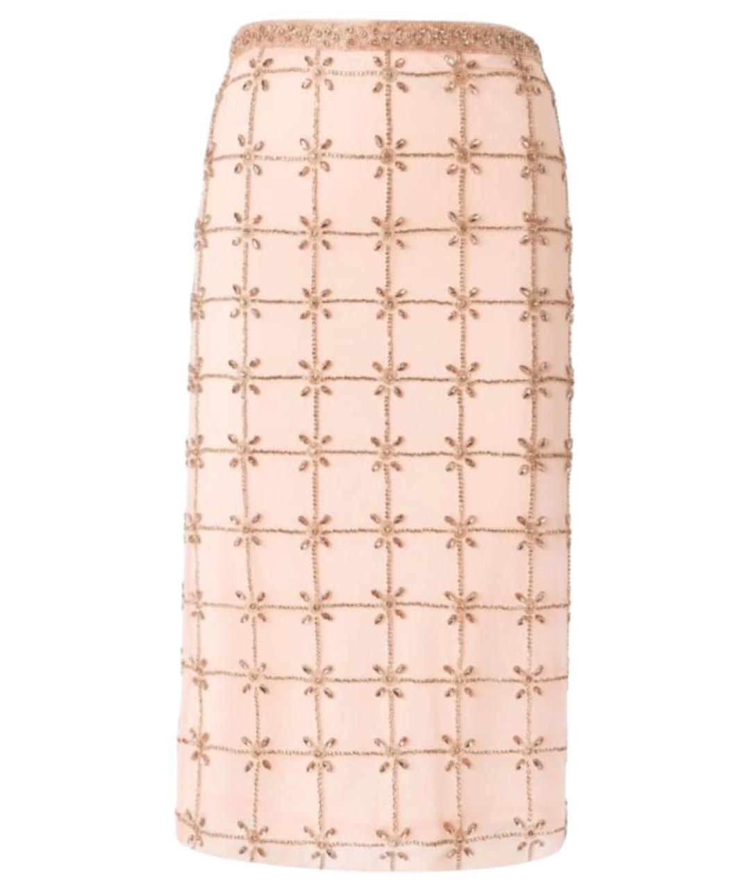 PINKO Бежевая полиэстеровая юбка миди, фото 1