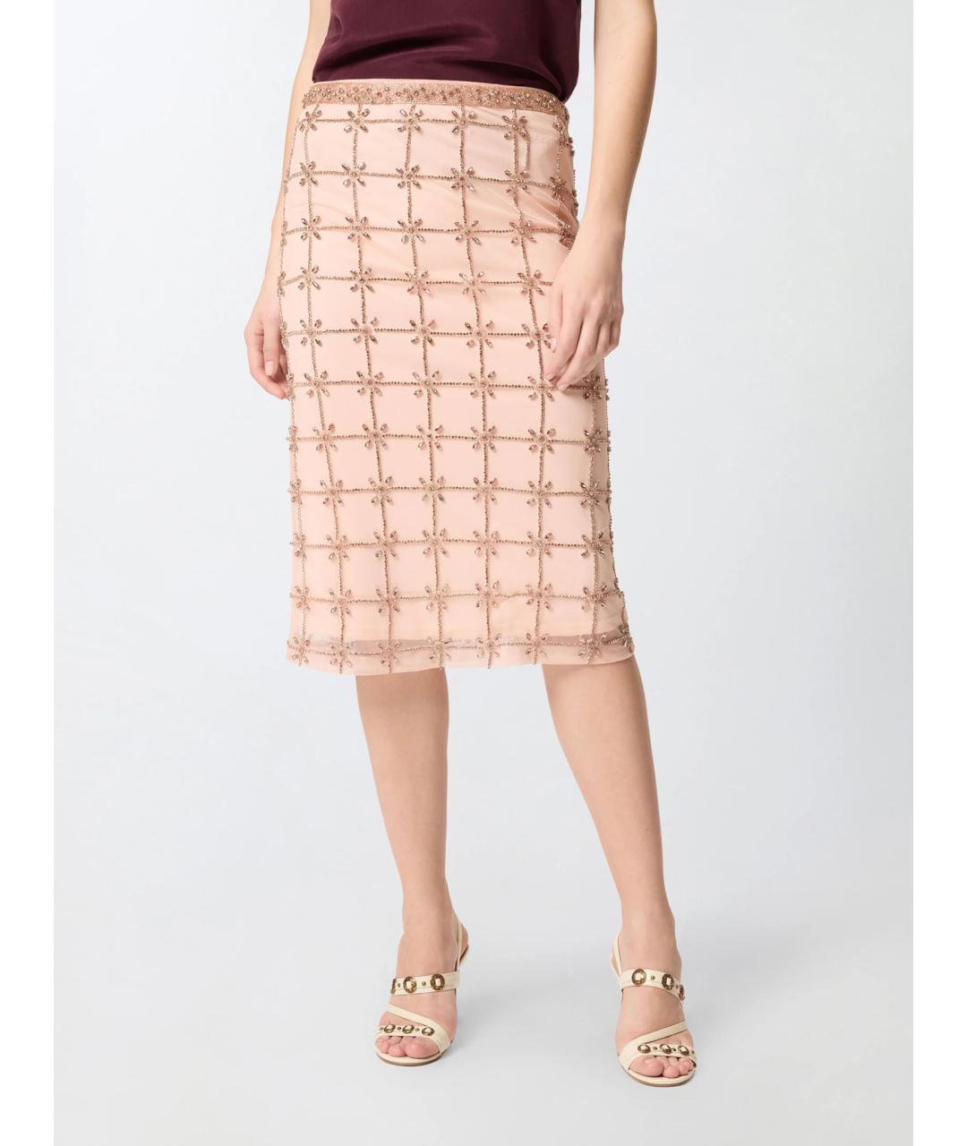 PINKO Бежевая полиэстеровая юбка миди, фото 3