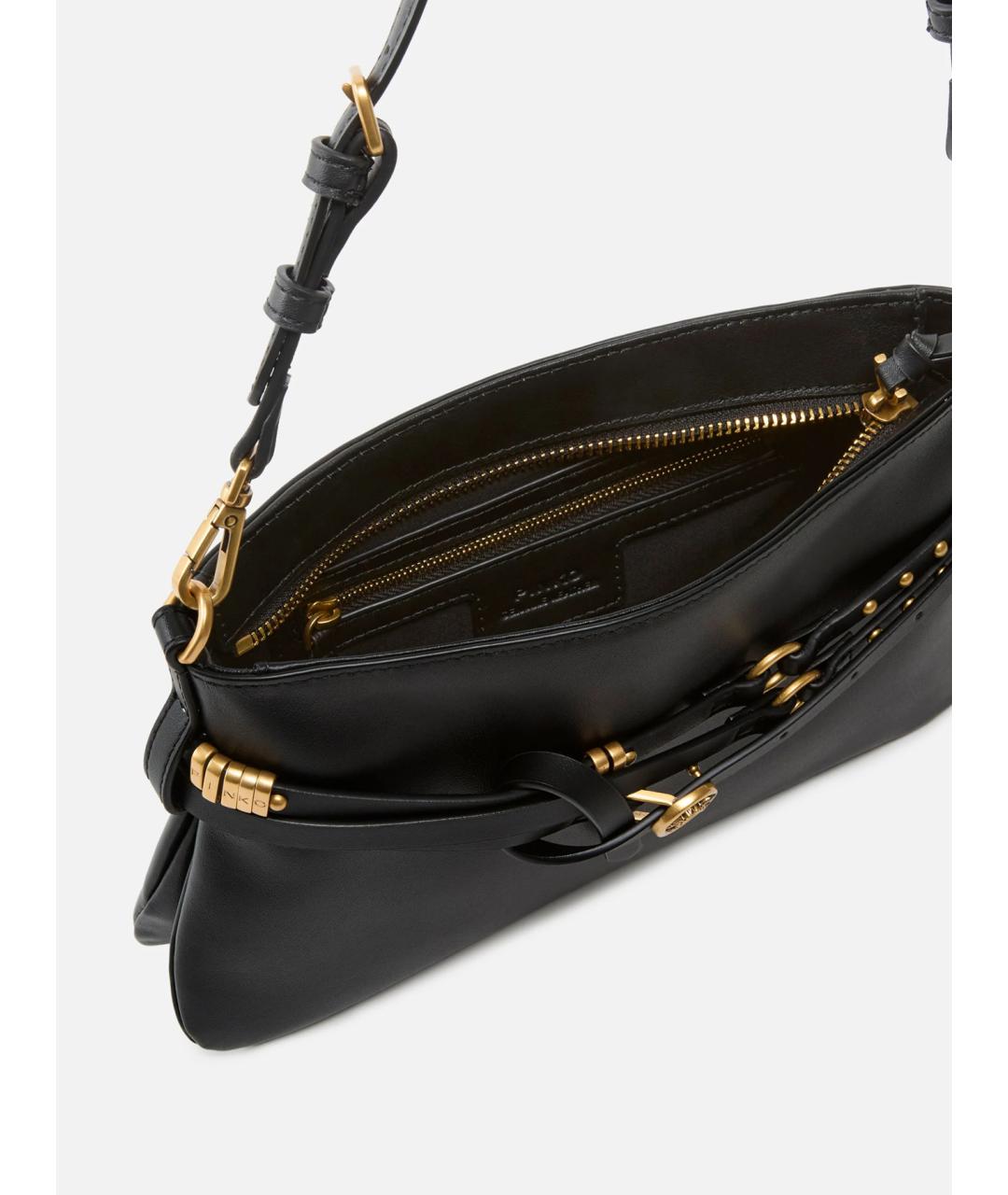 PINKO Черная кожаная сумка через плечо, фото 6