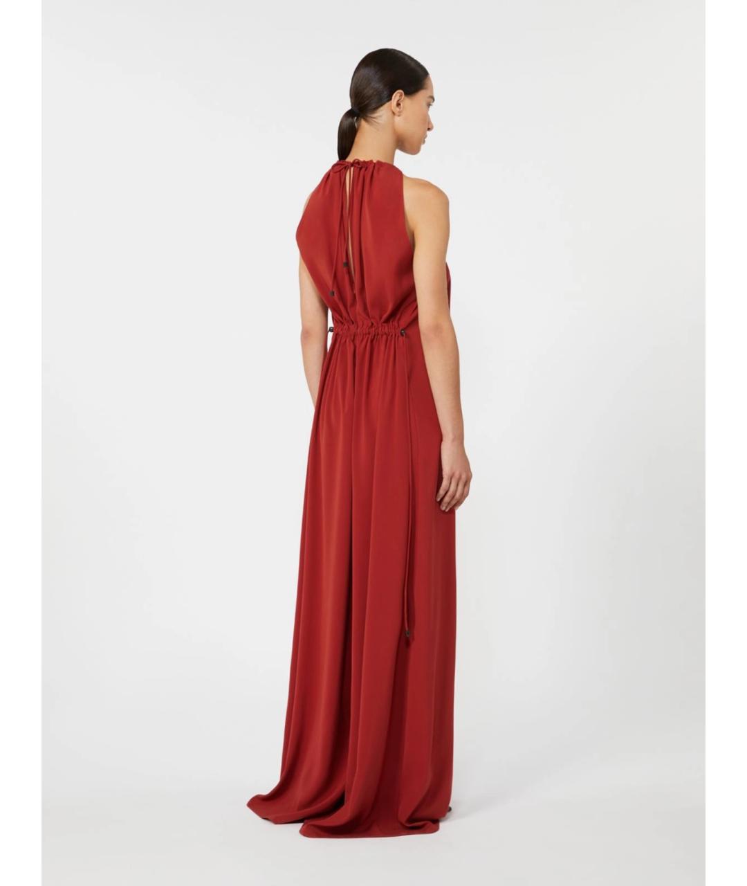 MAX MARA Красный ацетатный комбинезон, фото 3