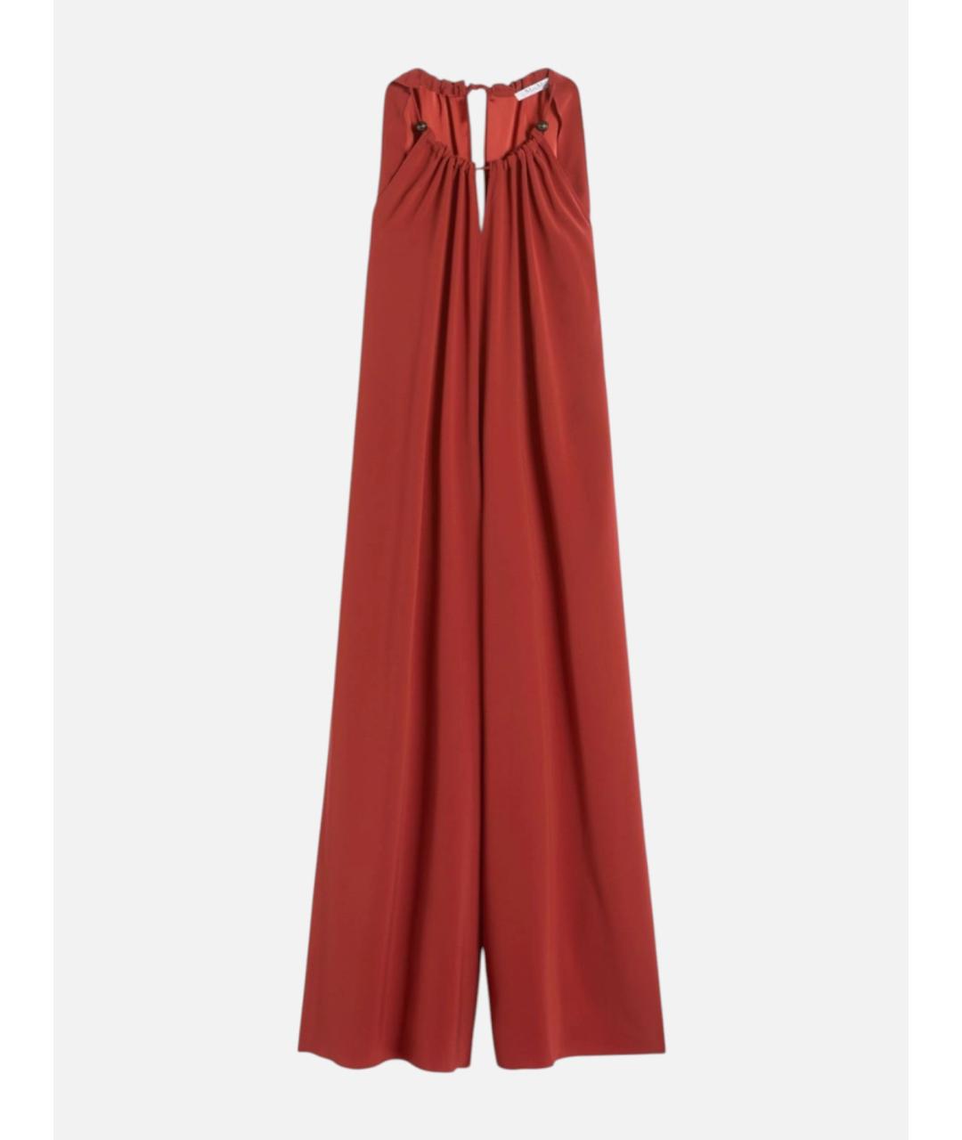 MAX MARA Красный ацетатный комбинезон, фото 6