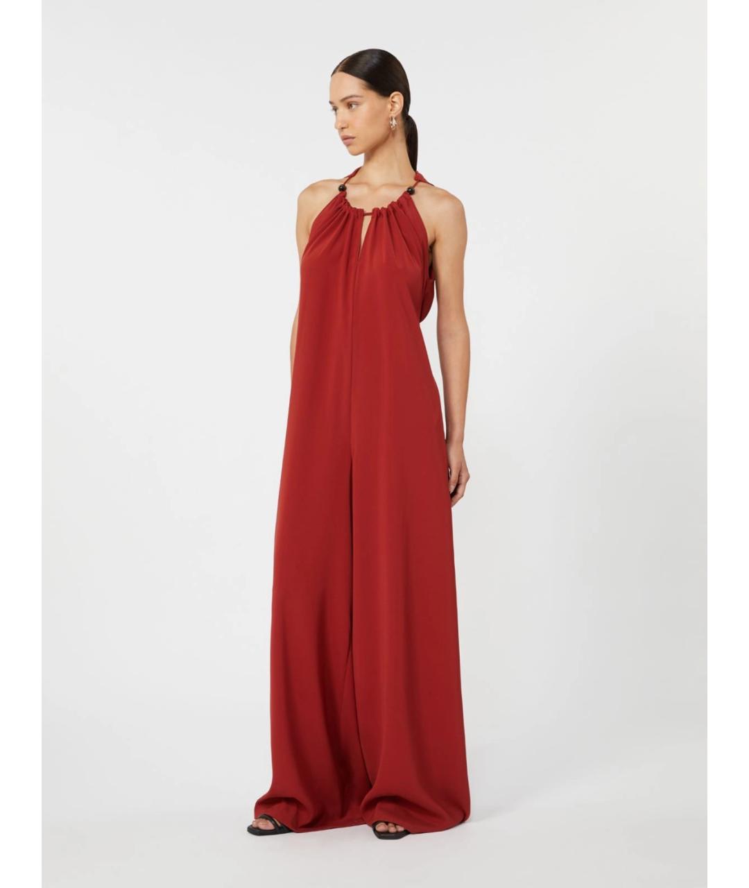 MAX MARA Красный ацетатный комбинезон, фото 2