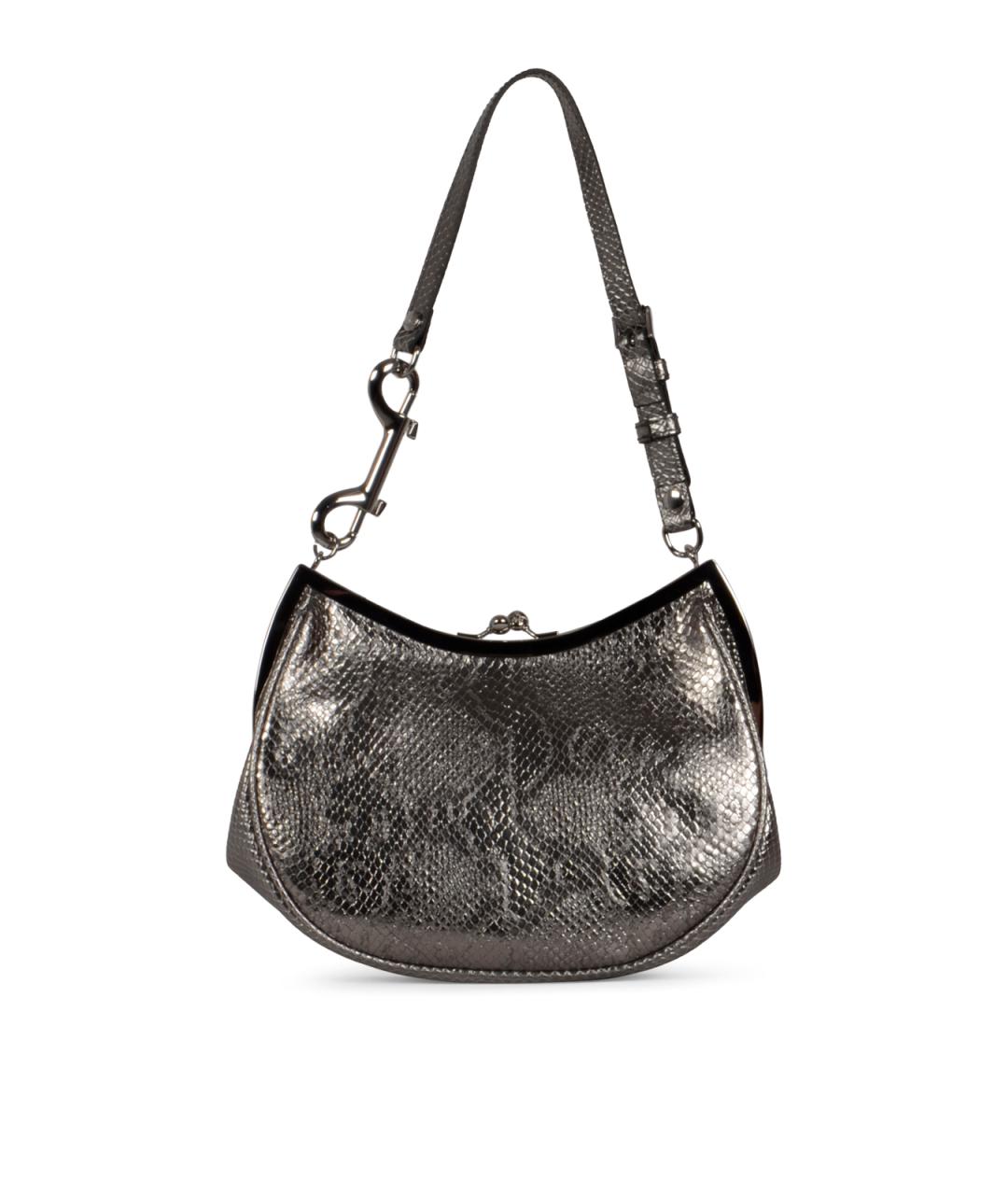 VIVIENNE WESTWOOD Серебряная кожаная сумка через плечо, фото 3