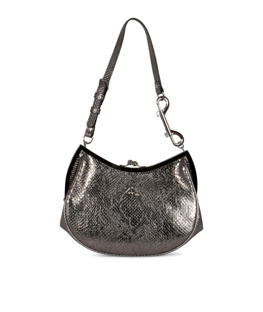 VIVIENNE WESTWOOD Серебряная кожаная сумка через плечо, фото 1