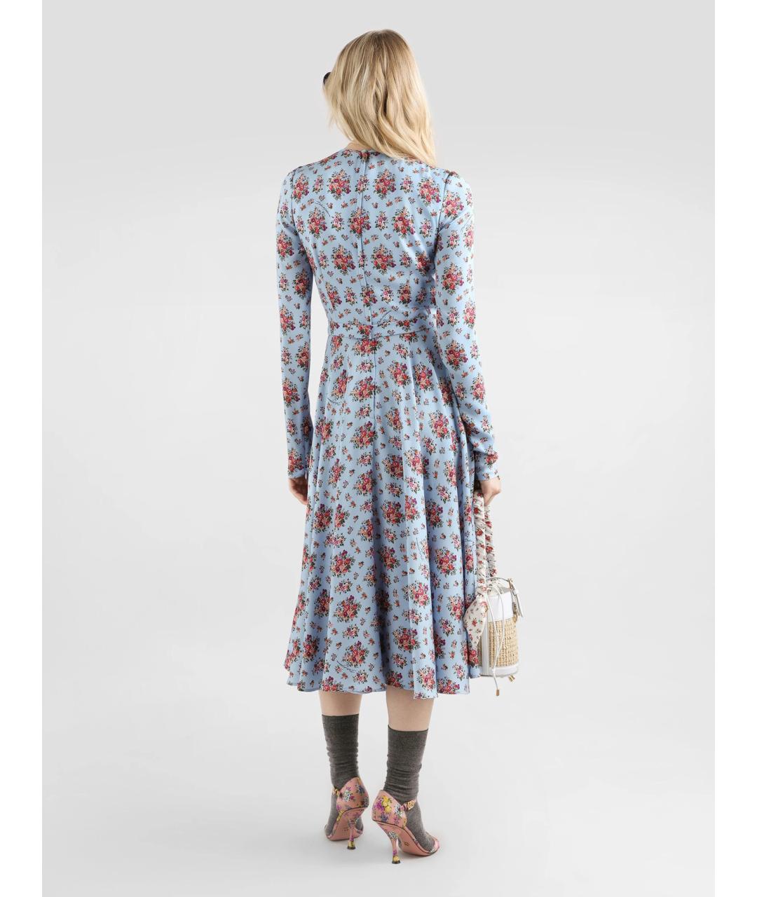 DOLCE&GABBANA Мульти шелковое коктейльное платье, фото 4