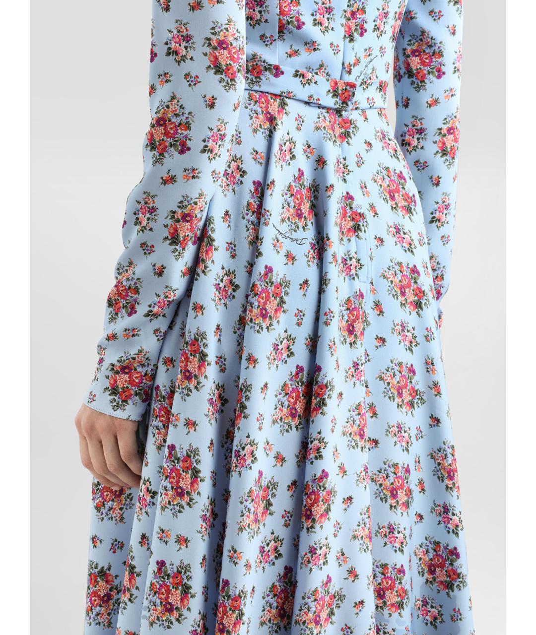 DOLCE&GABBANA Мульти шелковое коктейльное платье, фото 3