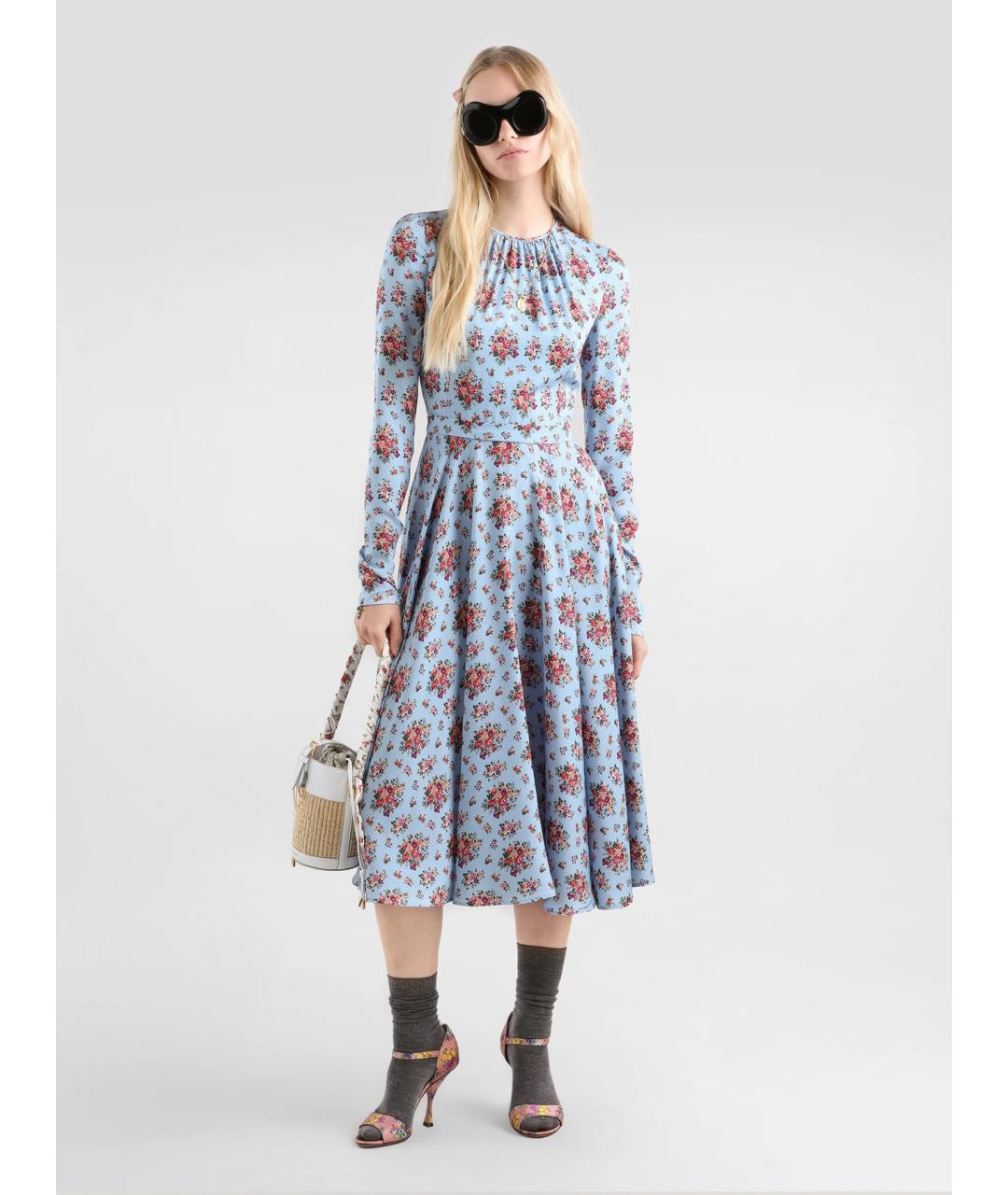 DOLCE&GABBANA Мульти шелковое коктейльное платье, фото 2