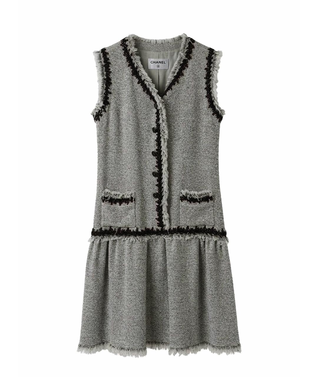 CHANEL Серебряное вискозное вечернее платье, фото 1