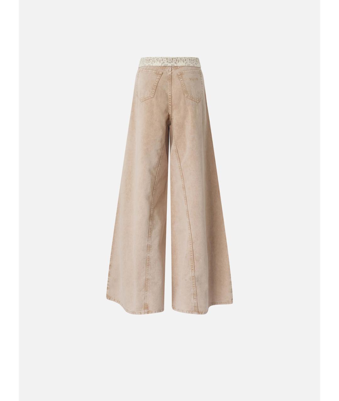 PINKO Бежевые хлопковые джинсы клеш, фото 6