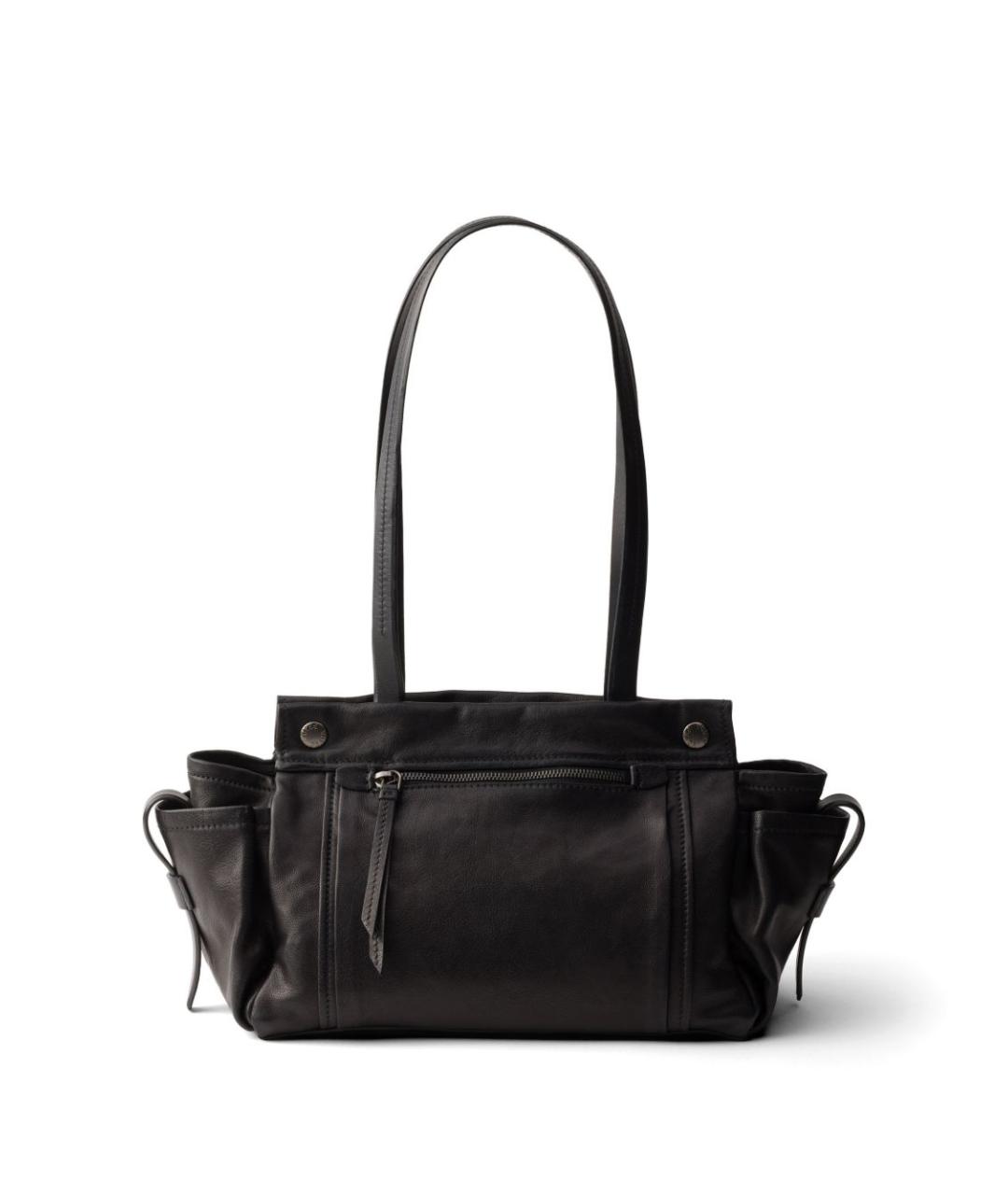 PRADA Черная кожаная сумка тоут, фото 3