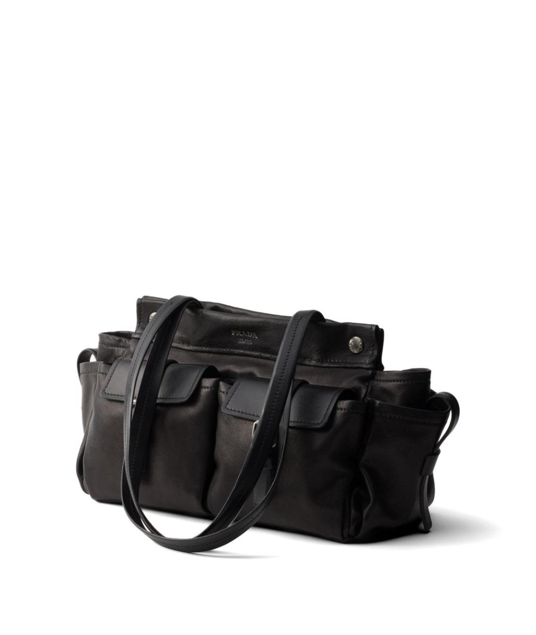 PRADA Черная кожаная сумка тоут, фото 5