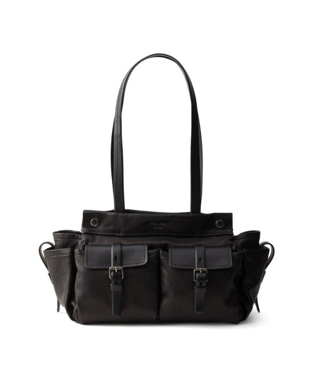 PRADA Черная кожаная сумка тоут, фото 1