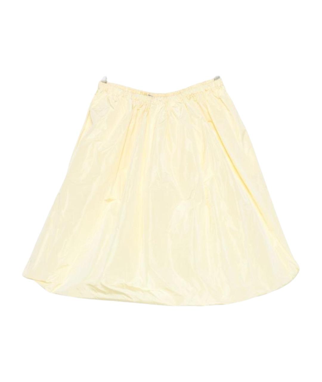 PRADA Бежевая шелковая юбка мини, фото 1