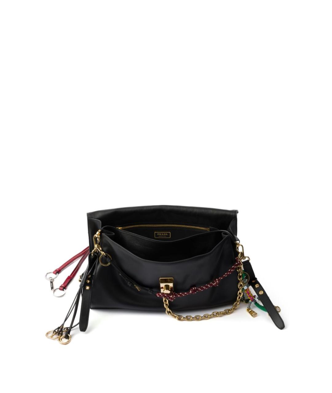 PRADA Черная кожаная сумка через плечо, фото 3