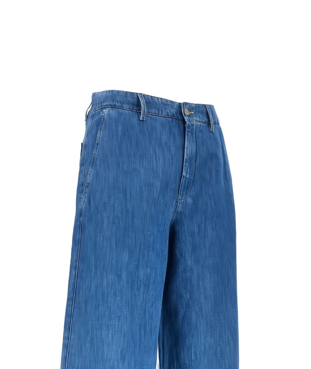 'S MAX MARA Синие хлопковые прямые джинсы, фото 2