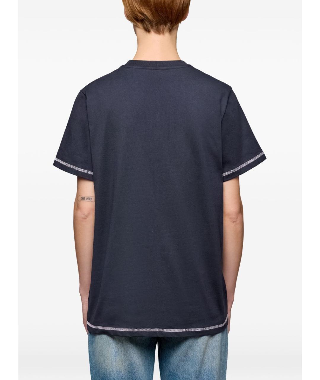 GANNI Черная хлопковая футболка, фото 3