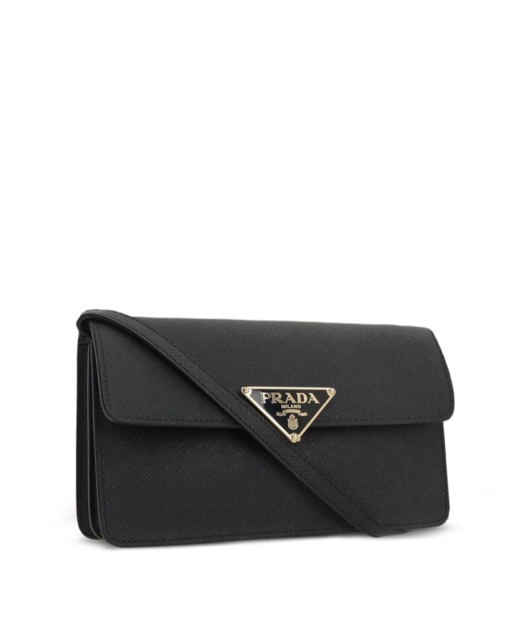 PRADA Черная кожаная сумка через плечо, фото 4